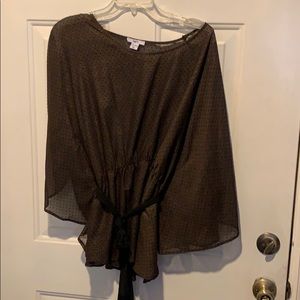 Bar III Shimmering brown/gold blk dot top